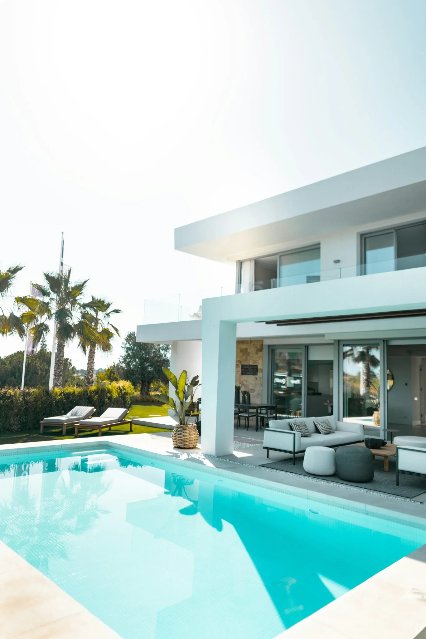 Modern luxury pool and outdoor living area