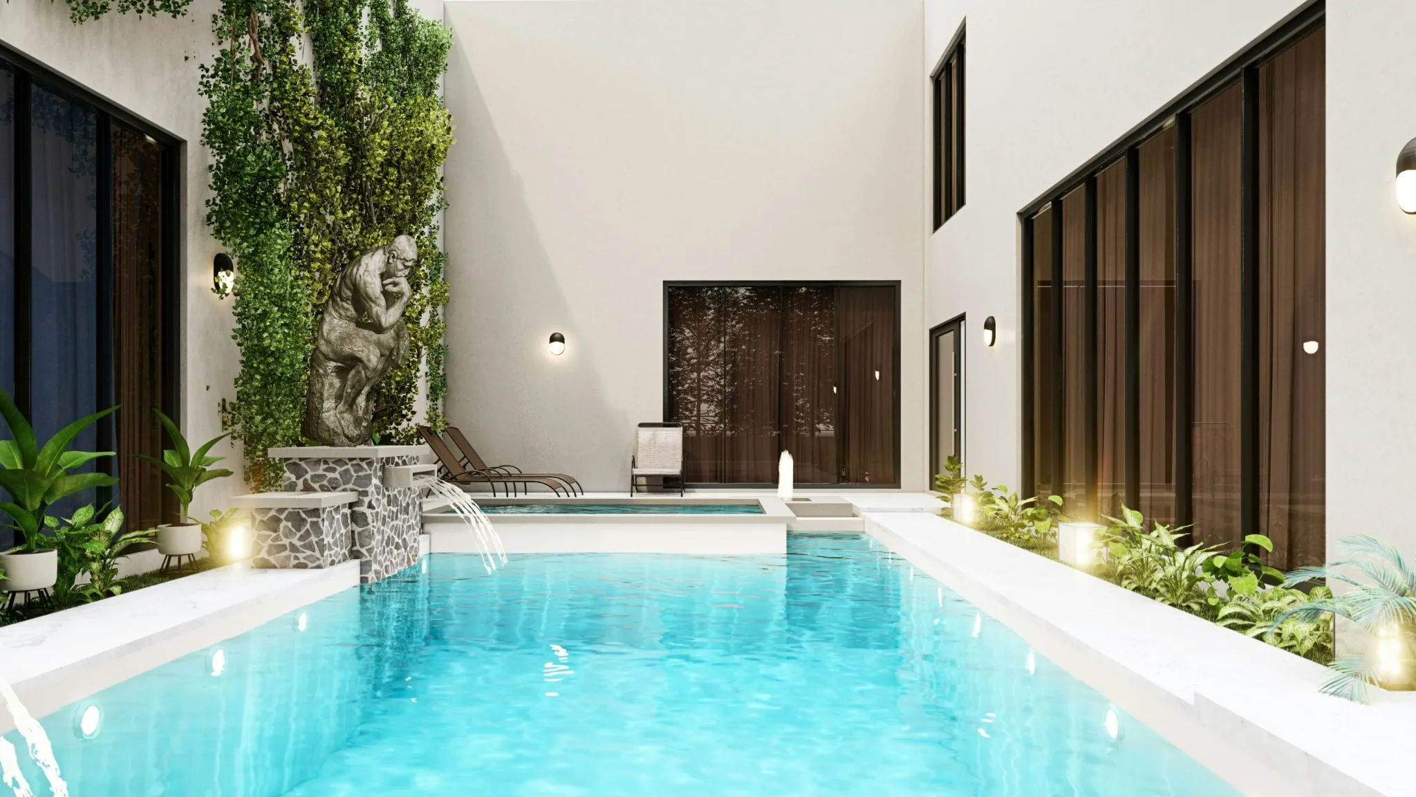 Luxury pool and outdoor entertaining area